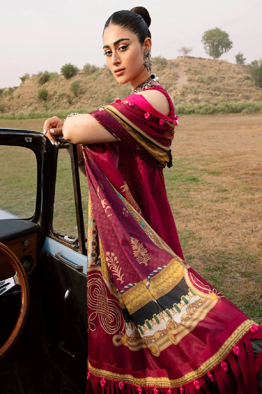 Red Chikankari Lawn Suit
