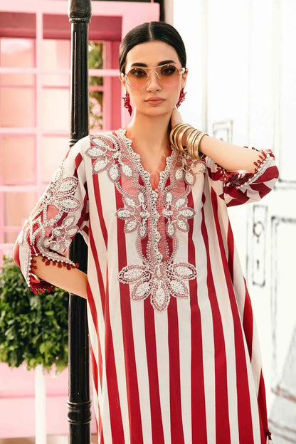 Red Digital Printed Pure Lawn Suit with Chiffon Dupatta