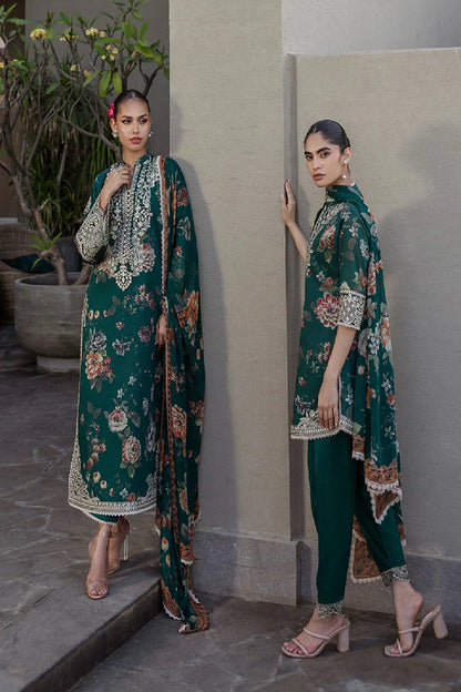 Pure Lawn Suit with Chiffon Dupatta