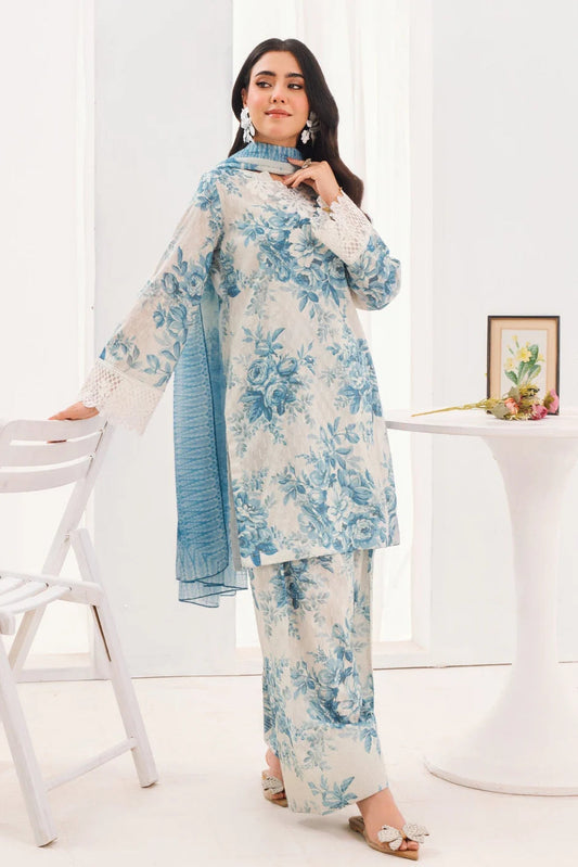 Embroidered Lawn Farshi Shalwar Suit