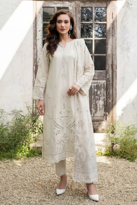 Ivory Embroidered Lawn Suit