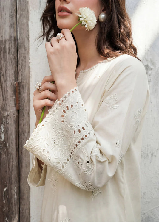 Ivory Embroidered Lawn Suit