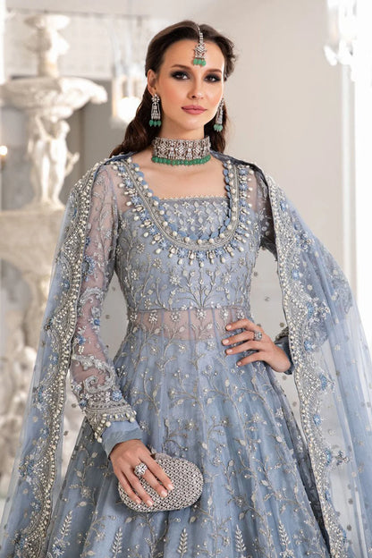 Ice Blue Handmade Lehenga Choli / Anarkali Maxi