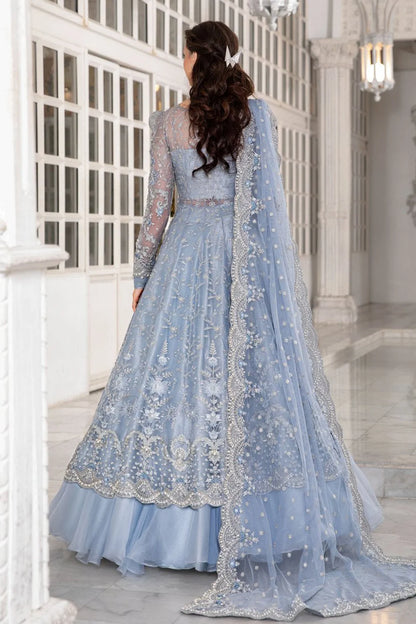 Ice Blue Handmade Lehenga Choli / Anarkali Maxi