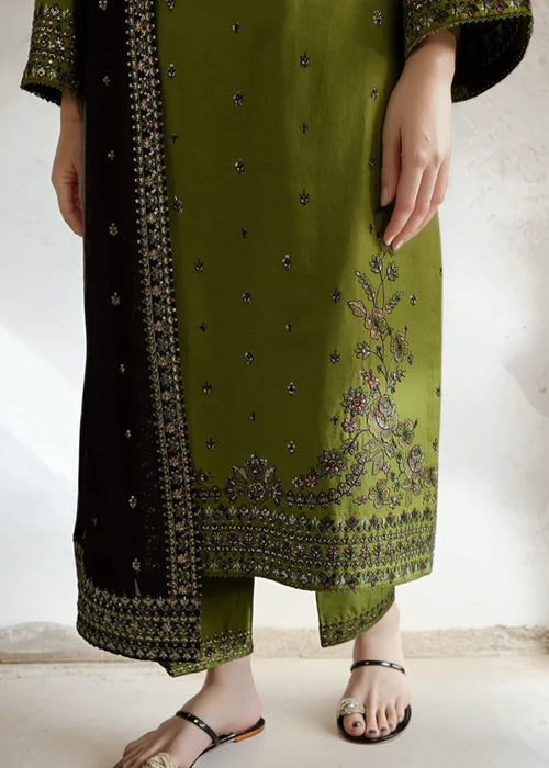 Embroidered Long Kurta Set with Dupatta