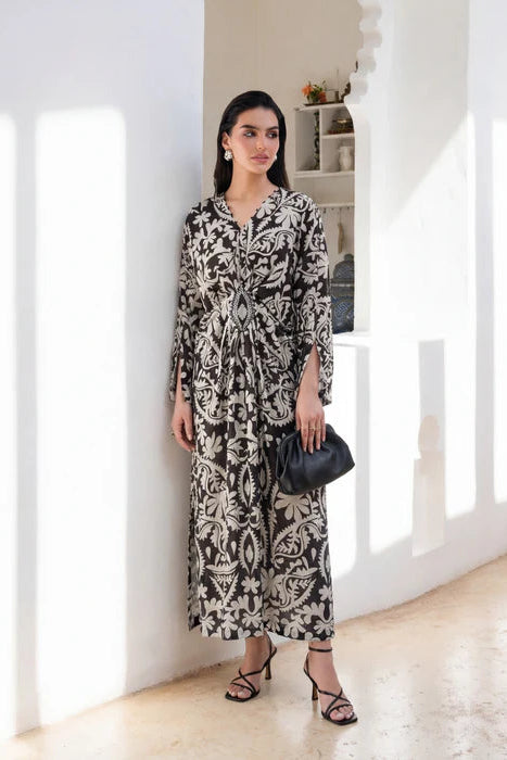 Elegant Embellished Silk Kaftan