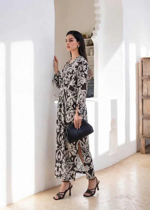 Elegant Embellished Silk Kaftan