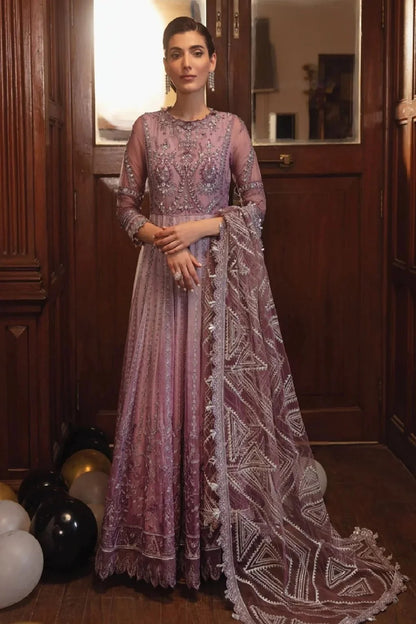 Lilac Tie Dye Pure Chiffon Lehenga Choli / Anarkali Maxi