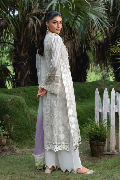 Hand Embroidered Cotton Chikankari Suit with 3D Work
