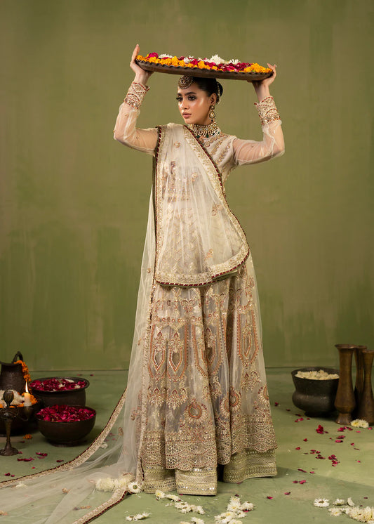 Ivory Embellished Flared Lehenga Choli