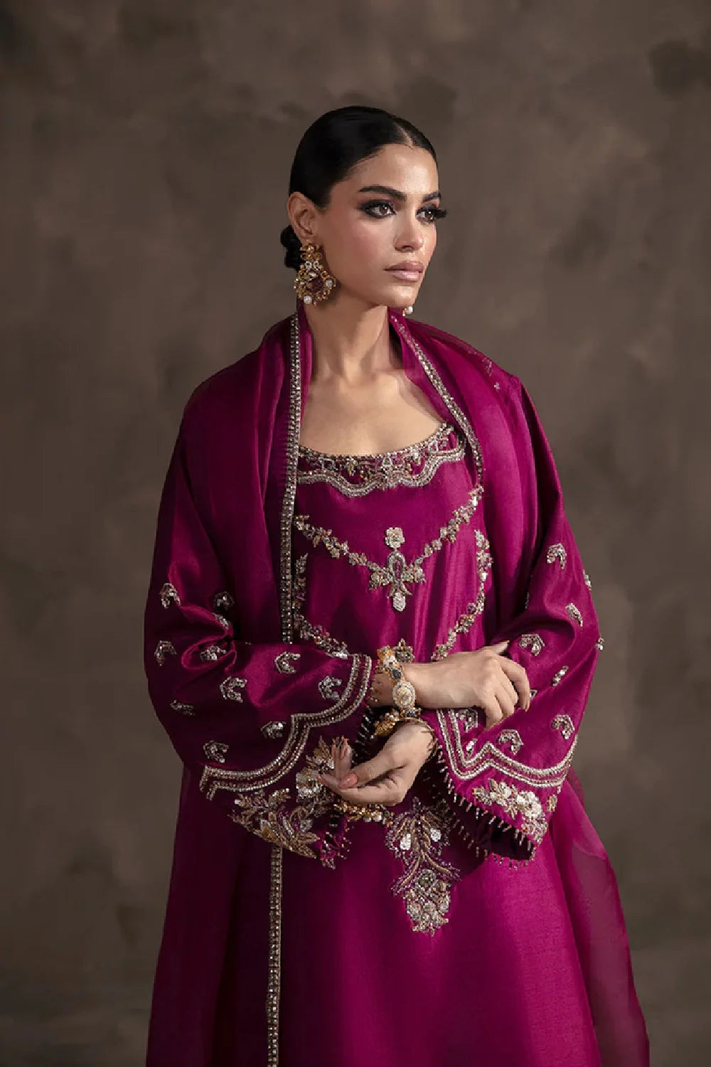 Handmade Rani Pink Pure Raw Silk Suit