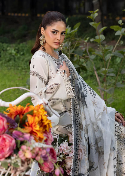 Off White Lawn Suit with Patchwork Embroidery