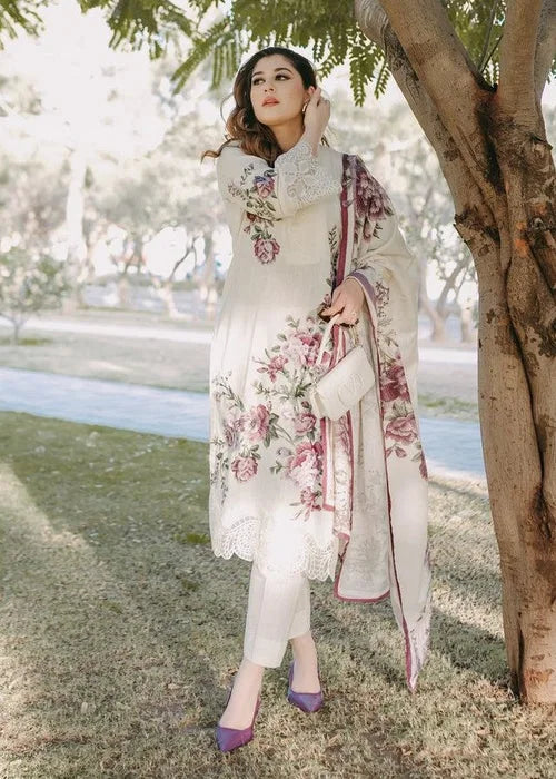 White Embroidered Lawn Suit