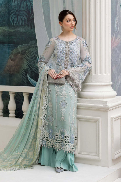 Handmade Sky Blue Chiffon Suit