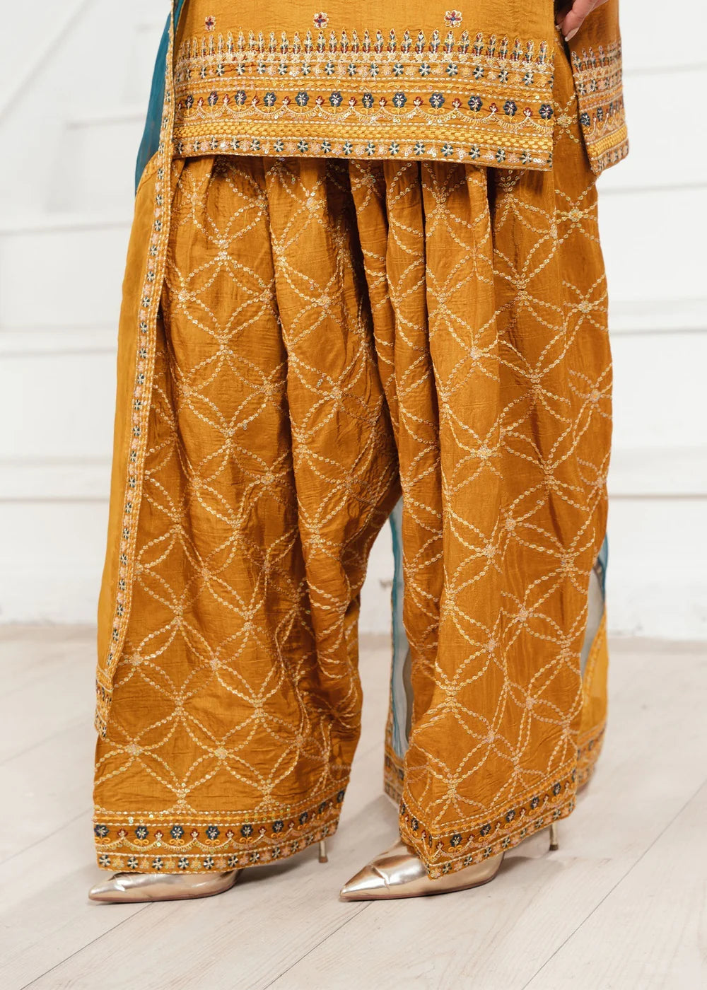 Mustard Raw Silk Farshi Shalwar Suit