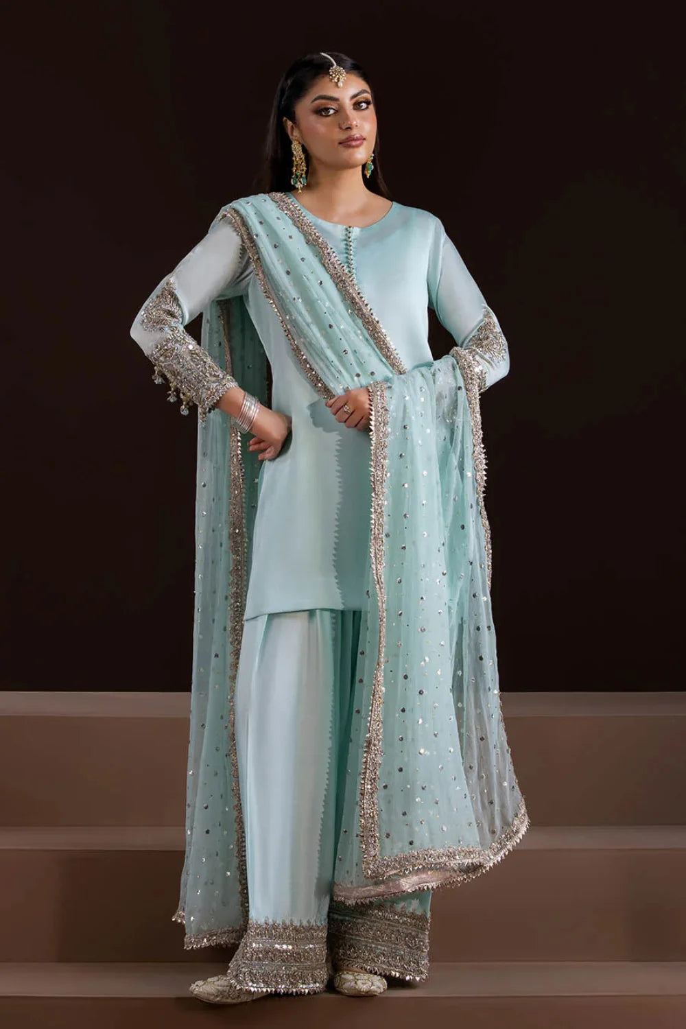Pure Glass Silk Suit with Heavy Kaamdani Dupatta