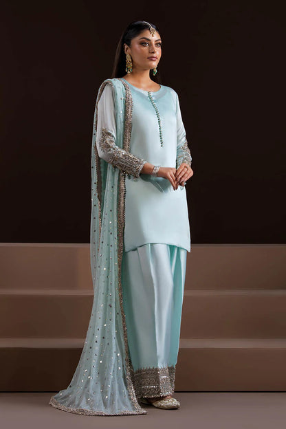 Pure Glass Silk Suit with Heavy Kaamdani Dupatta