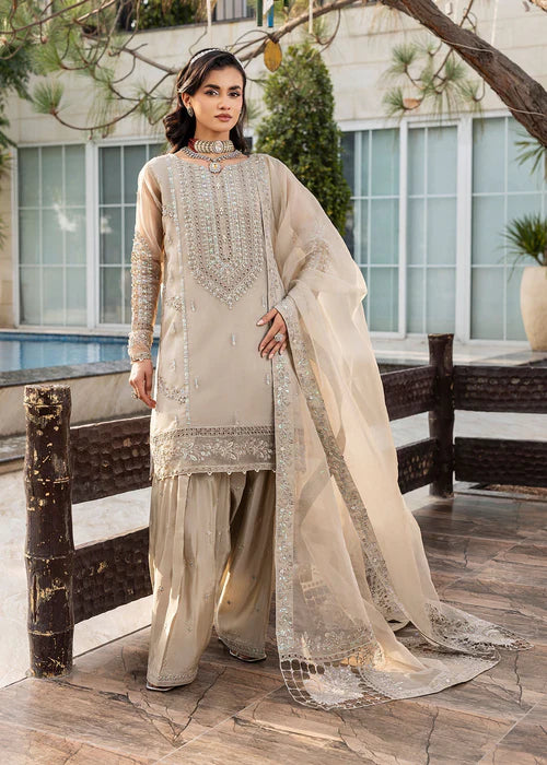 Beige Farshi Shalwar Suit with Light Embellishments