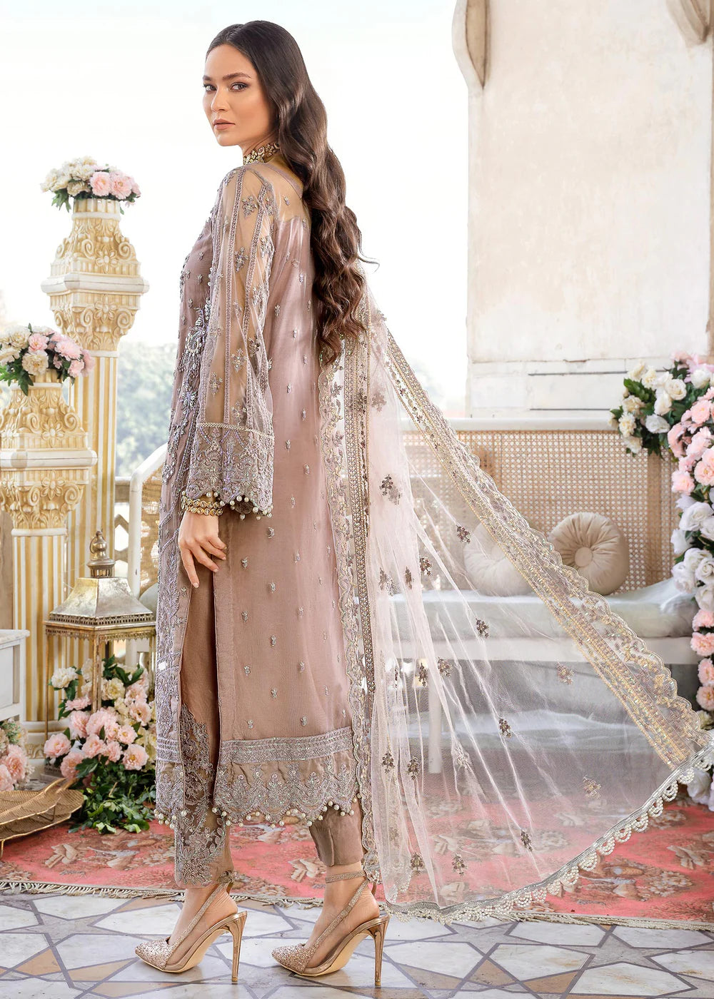 Pale Pink Hand Embellished Suit