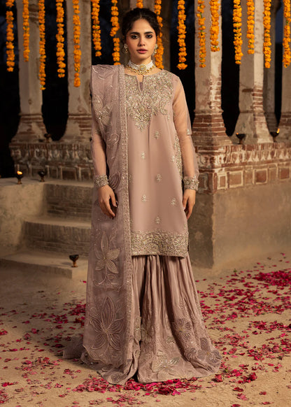 Tea Rose Pink Embellished Sharara