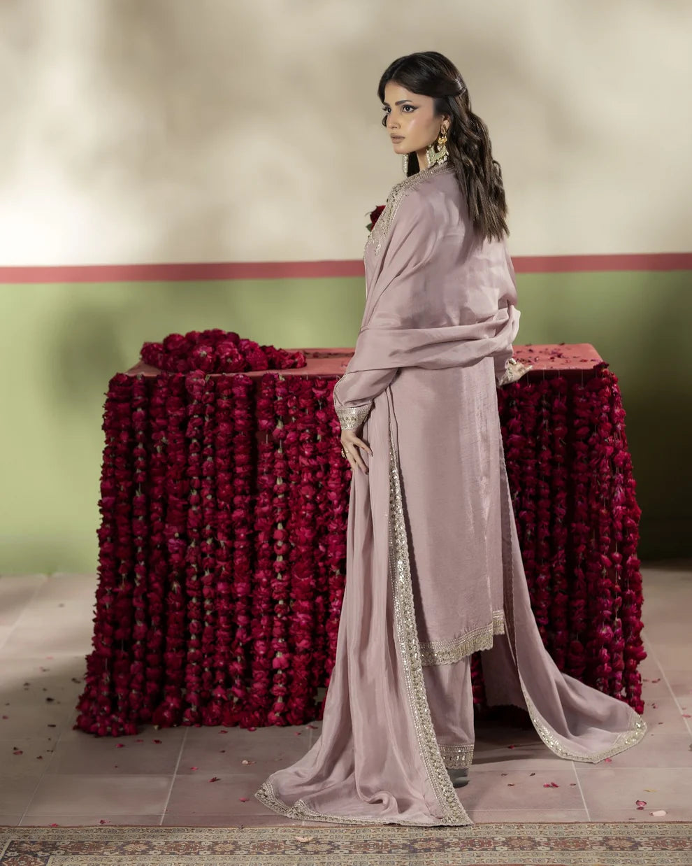 Elegant T Pink Raw Silk Suit