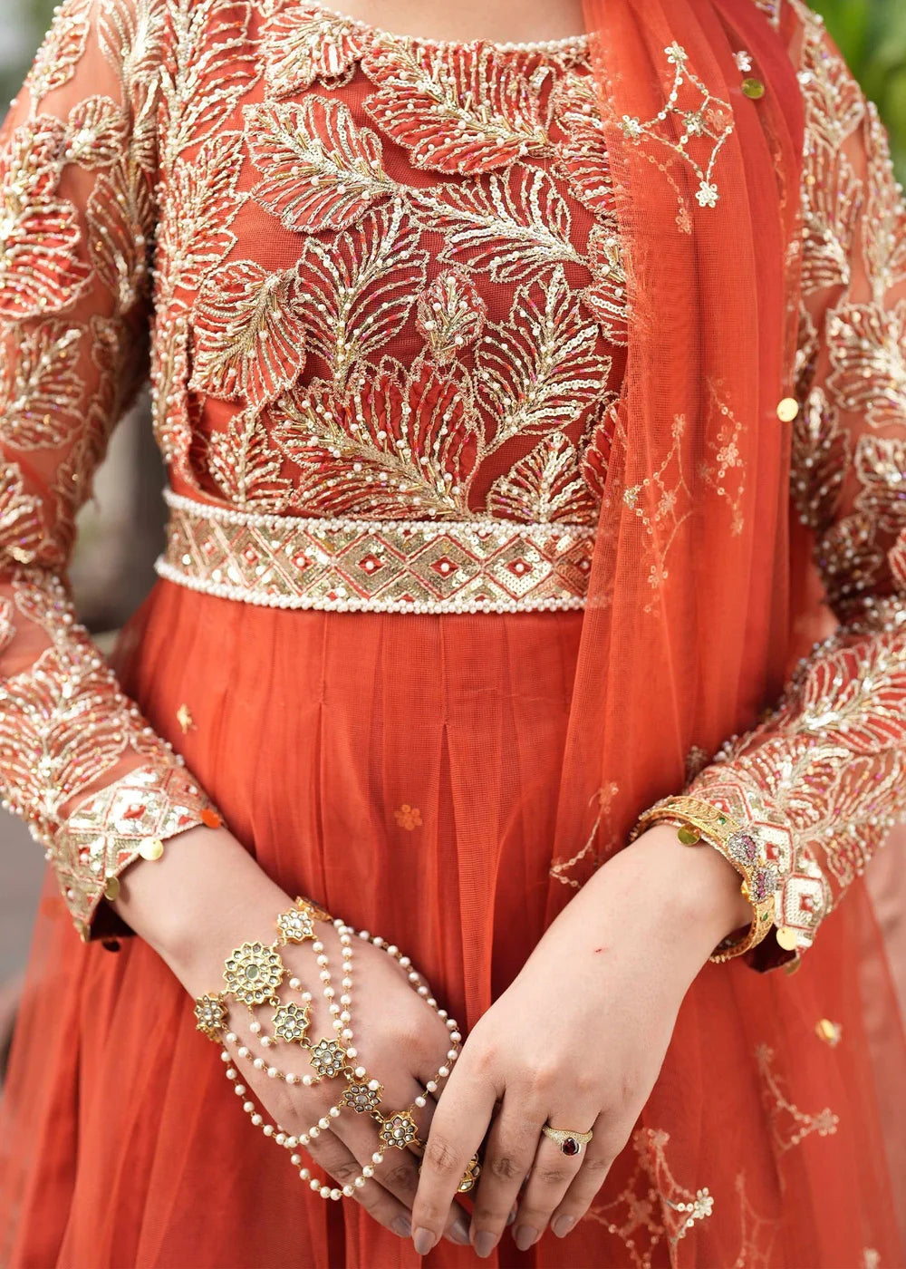 Rust Red Peplum Sharara