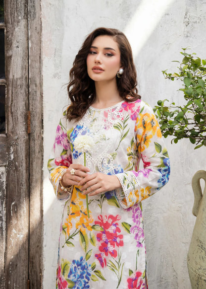 Multicolor Embroidered Lawn Kurta Set with Dupatta