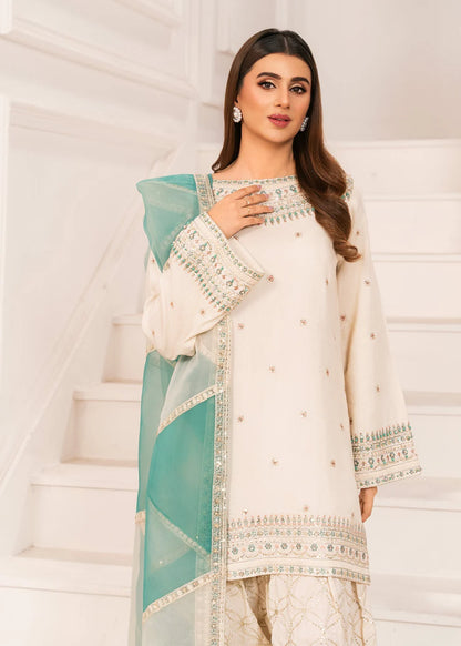 Ivory Raw Silk Farshi Shalwar Suit