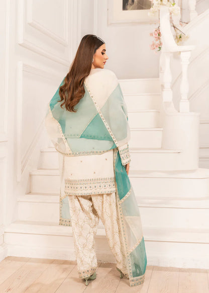 Ivory Raw Silk Farshi Shalwar Suit