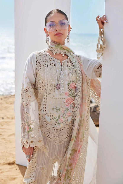 Off White Heavy Chikankari Embroidered Lawn Suit