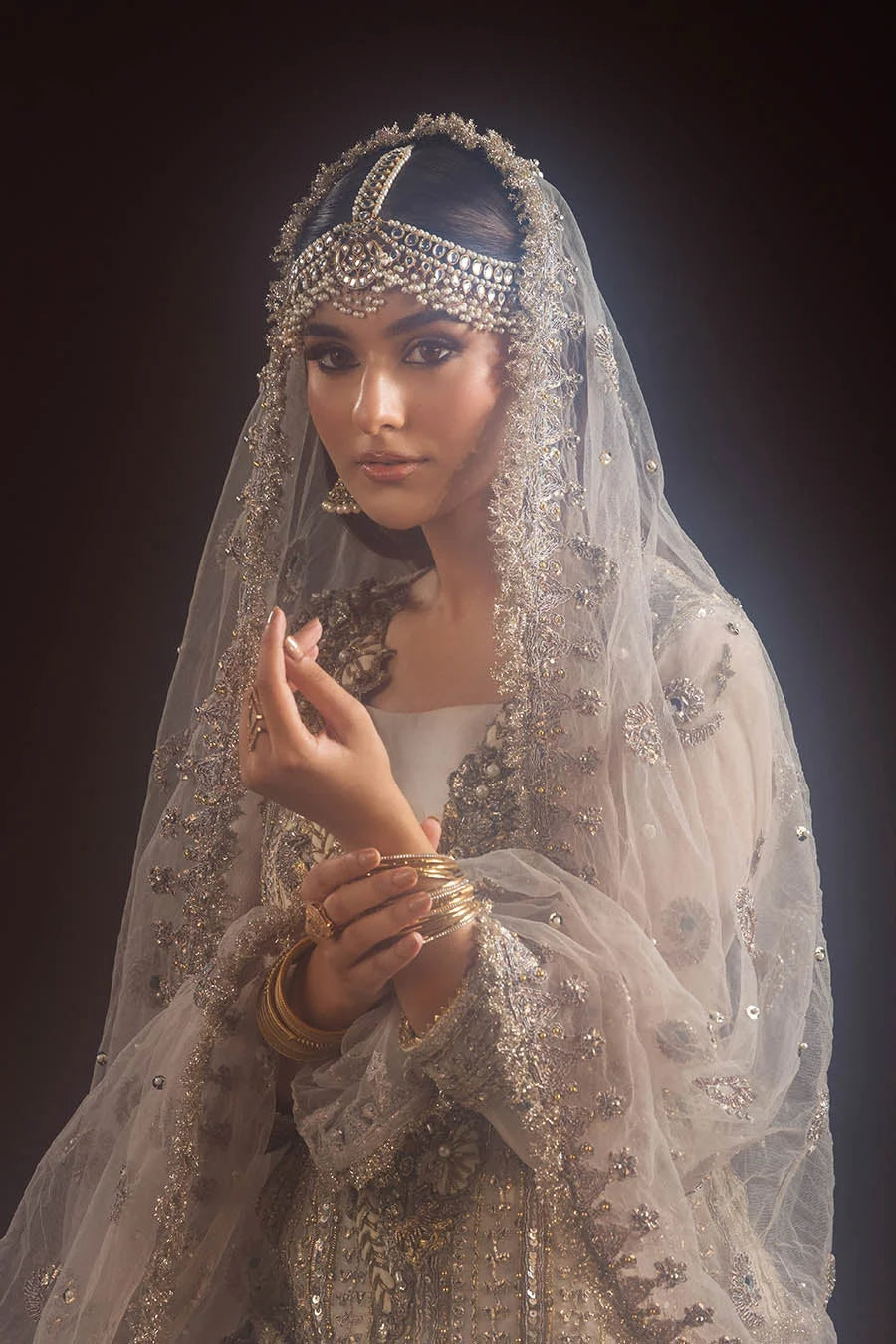 White Heavy Handmade Bridal Sharara