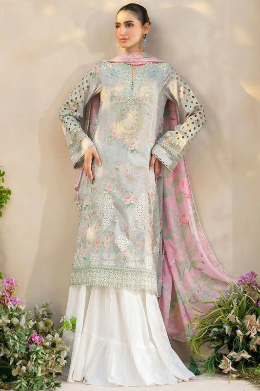 Pastel Color Chikankari Lawn Suit with Chiffon Dupatta