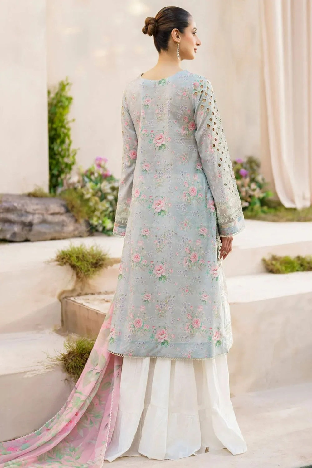 Pastel Color Chikankari Lawn Suit with Chiffon Dupatta