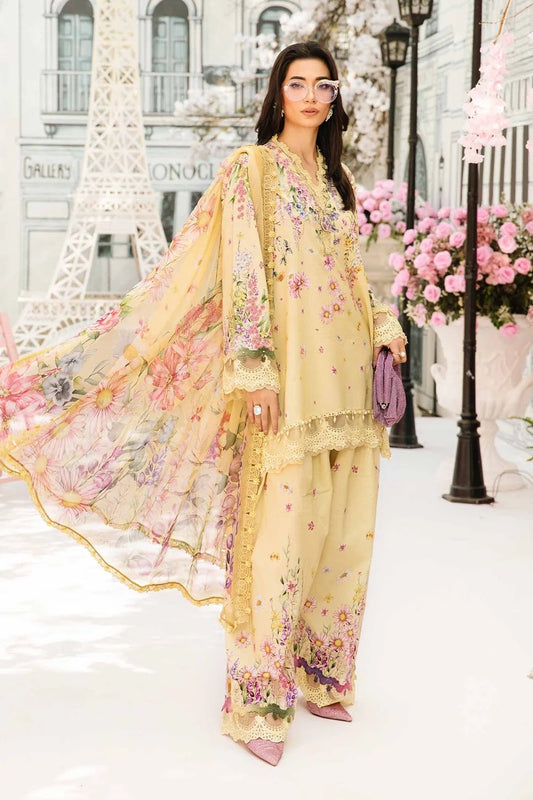 Pastel Yellow Pure Lawn Suit with Chiffon Dupatta