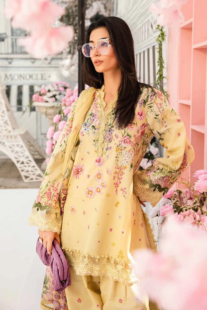 Pastel Yellow Pure Lawn Suit with Chiffon Dupatta