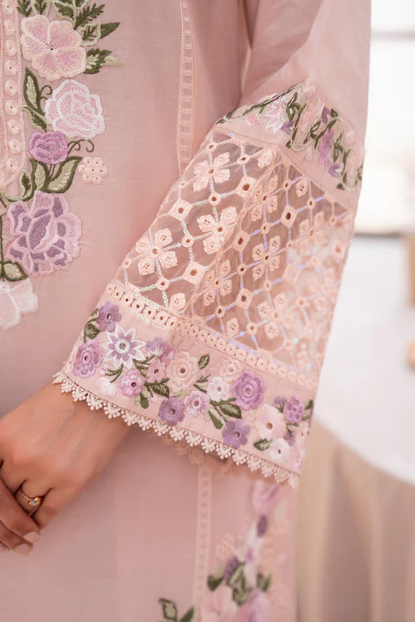Pastel Pink Pure Cotton Chikankari Suit