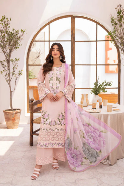 Pastel Pink Pure Cotton Chikankari Suit