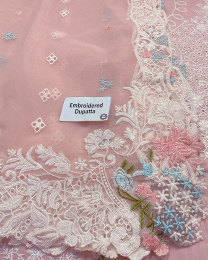 Pastel Pink Heavy Embroidered Luxury Lawn Suit