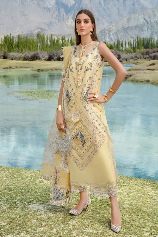 Pastel Yellow Embroidered Pure Lawn Suit