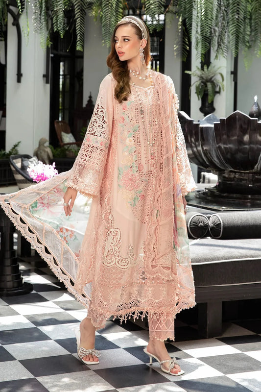 Peach Chikankari Lawn Suit