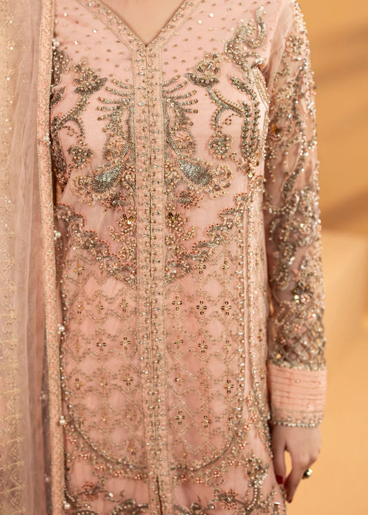 Peach Embellished Partywear Suit