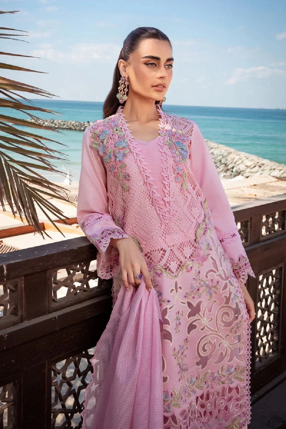 Laser Cut Chikankari Embroidered Lawn Suit