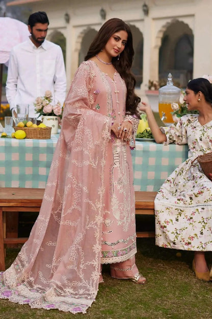 Pink Chikankari Lawn Suit with Chiffon Dupatta