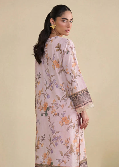 Cotton Candy Pink Embroidered Lawn Kurta Set with Dupatta Size XL