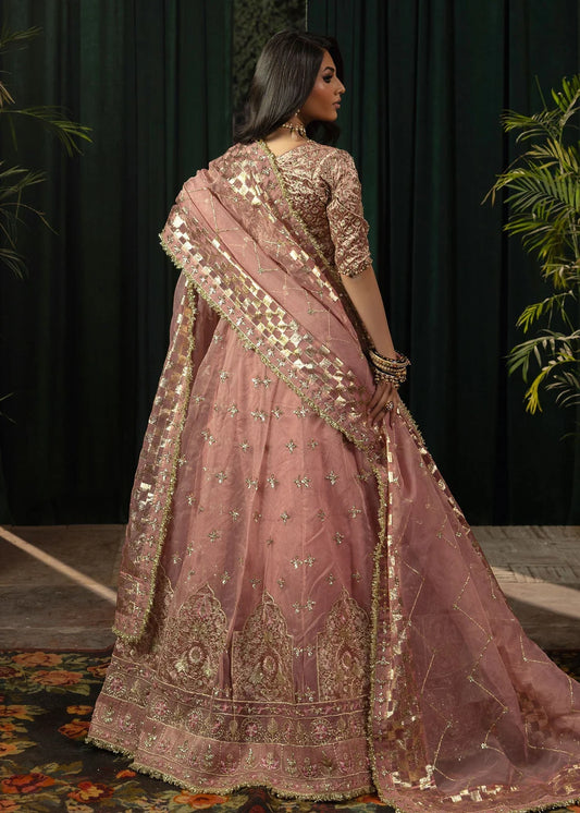 Mauve pink Embellished Tissue Lehenga Choli