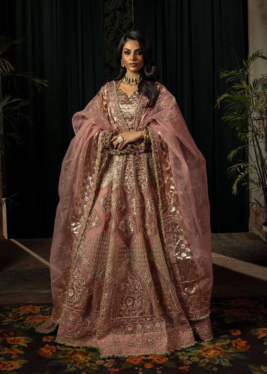 Mauve pink Embellished Tissue Lehenga Choli
