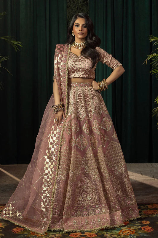Mauve pink Embellished Tissue Lehenga Choli