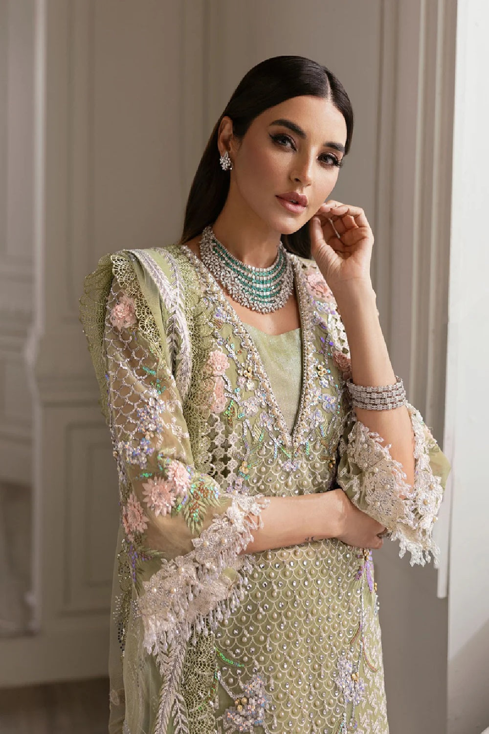Buy Pista Green Pakistani Suit for Wedding in UAE SALWAR MAHAL Buy Pista Green Pakistani Suit for Wedding in UAE SALWAR MAHAL
