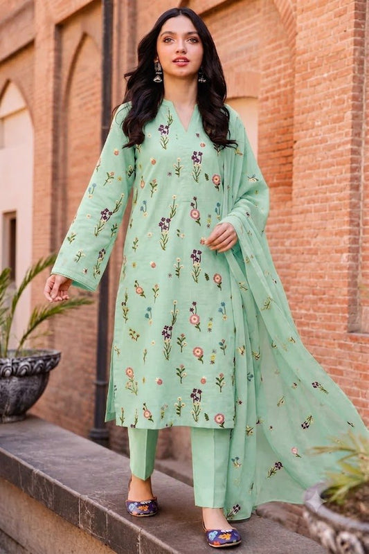 Pistachio Green Embroidered Lawn Suit