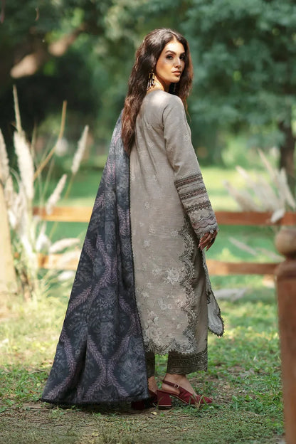 Printed Embroidered Lawn Suit with Chiffon Dupatta